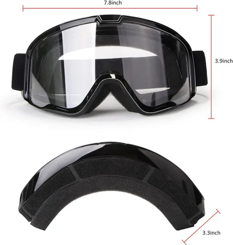 Vista 7 de Gafas de motocicleta para hombres y mujeres, gafas de motocross, de ATV, gafas para montar, gafas de viento, gafas de visión amplia, gafas