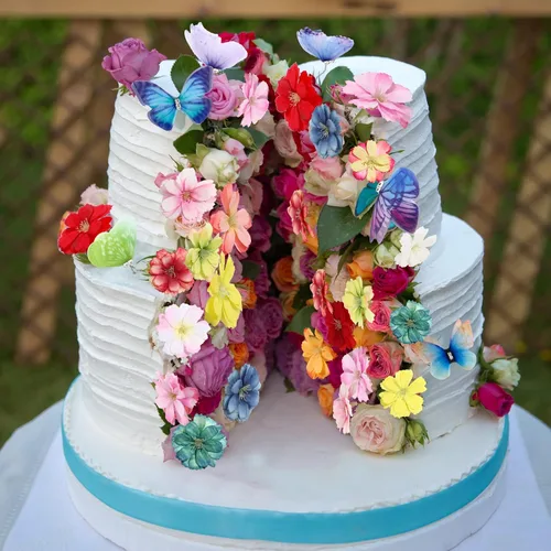 Vista 4 de Canlierr Juego de 100 mariposas de organza con cabeza floral sintética para manualidades, 50 cintas pequeñas 3D, 50 mini flores de imitación