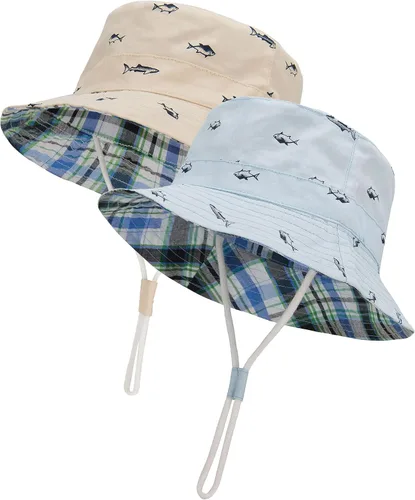 Vista 10 de Durio Sombrero para el sol para bebé, sombrero de playa de verano, UPF 50+, protección solar, sombreros para niños, regalos para niños y niñas