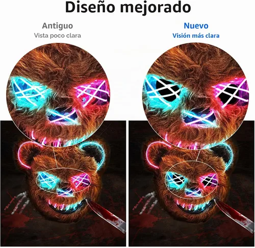 Vista 4 de Halloween Animal Mask,Easter Bear/Rabbit Mask for Party Role Playing Toys Máscara de oso