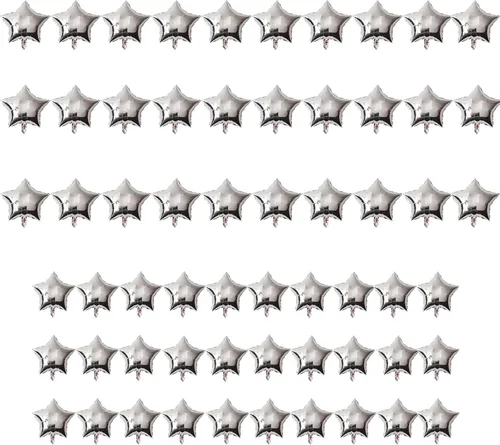Vista 12 de 80 globos de aluminio con forma de estrella azul de 5 pulgadas para decoración de fiesta de cumpleaños.