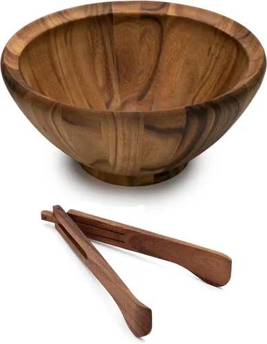 Vista 13 de Ironwood Gourmet Ensaladera de madera extra grande, madera de acacia, 12 x 12 x 7.25