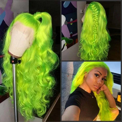 Vista 19 de 1001 #Color sintético rubio blanco encaje frente pelucas para mujeres pelo rubio platino largo cuerpo onda peluca resistente al calor fibra larga