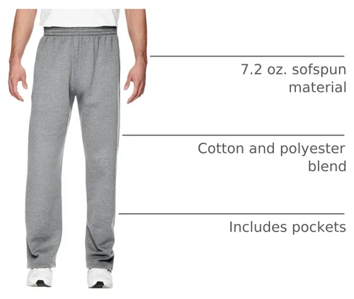 Vista 3 de Fruit of the Loom - Pantalones de sudadera de forro polar para hombre Athletic Heather