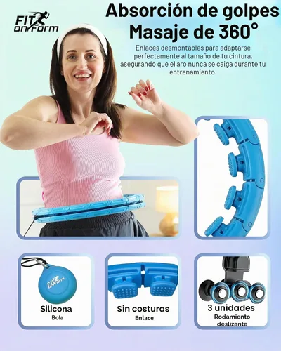 Vista 3 de Infinity Weighted Hula Hoop for Adults Weight Loss, Smart Exercise Hola Circle Hoop for Women Abs Workout