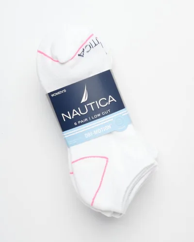 Vista 2 de Nautica Calcetines deportivos de corte bajo para mujer (paquete de 6)