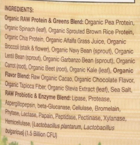 Vista 8 de Garden of Life Raw Organic Protein & Greens, Chocolate Cacao, 1 lb 5.51 oz (610 g) (Paquete de 6)