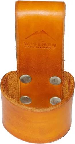 Vista 3 de Trabillas o funda para cinturón de hacha, cuero de grado superior de color marrón verdoso