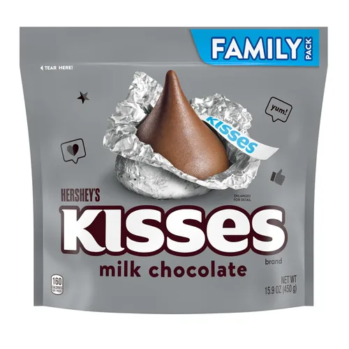 Vista 4 de HERSHEY'S KISSES - Paquete familiar de dulces de chocolate con leche, 15.9 onzas