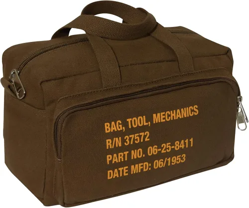 Vista 12 de Rothco 9113: Bolso de herramientas para mecánicos tipo G.I. con cremallera de bolsillo y sello militar