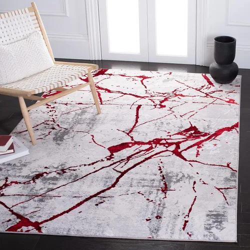Vista 43 de SAFAVIEH Amelia Collection - Alfombra decorativa de 2 x 4 pies, gris y negro, diseño abstracto moderno, no desprende pelusa y de fácil cuidado