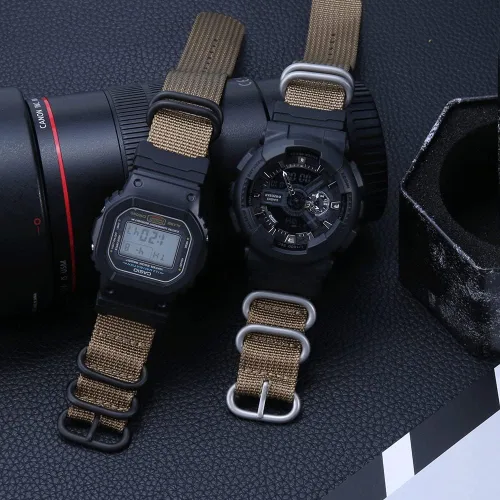 Vista 5 de Conversión RAF Nylon Correa +Adaptadores Reemplazo para Casio 0.630 in Series Watch Band