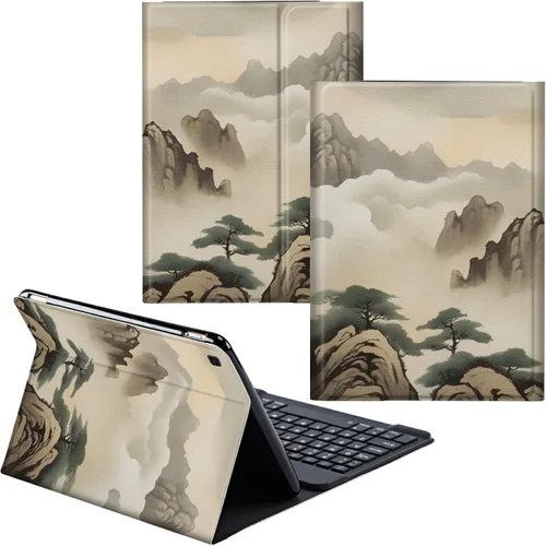Vista 101 de Funda para Samsung Galaxy Tab S6 Lite 2022/2020 Teclado Inalámbrico Desmontable y Cubierta De Soporte De Cuero PU Funda Protectora Para Samsung
