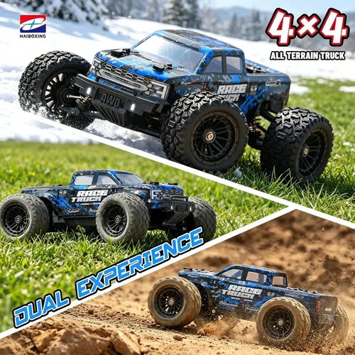 Vista 2 de HAIBOXING Autos RC a escala 1/18 4WD todoterreno Monster Trucks con 36+KM/H de alta velocidad, 2.4 GHz control remoto, vehículos eléctricos todo