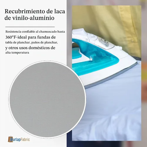Vista 2 de Tela térmica plateada resistente al calor de 60" por yarda - Material aislante para fundas de tabla de planchar, protectores térmicos y proyectos