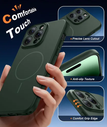 Vista 336 de FNTCASE Funda para iPhone 17 Pro: Fundas delgadas translúcidas de color azul claro compatibles con MagSafe, protección completa de la cámara