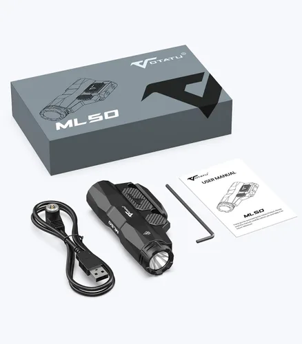 Vista 8 de VOTATU ML50 Picatinny/Mlok linterna para rifle, luz de arma máxima de 2400 lúmenes con interruptor de almohadilla de presión, linterna recargable
