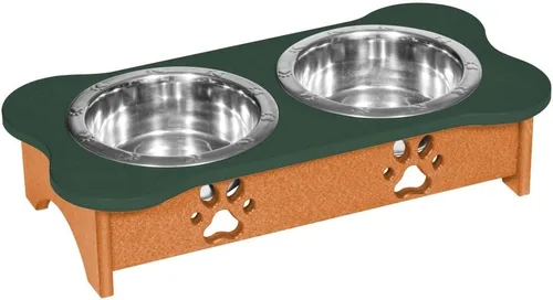 Vista 40 de Poly Lumber - Comedero doble de hueso mediano de 2 cuartos de galón, color negro