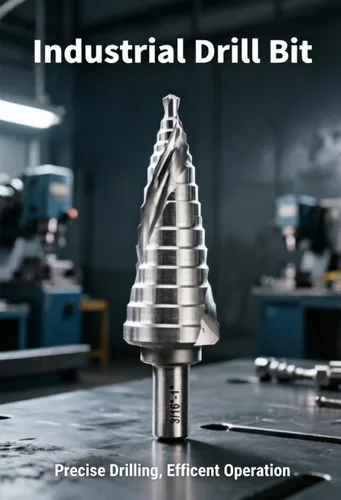 Vista 6 de Broca escalonada industrial HSS de 3/16 a 1 pulgada con vástago de 3/8 pulgadas, flauta espiral doble Unibit con tamaño de 14 escalones para metal