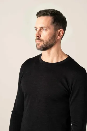 Vista 2 de LAPASA Mens 100% Merino Wool Base Layer Thermal Underwear Shirts Parte superior: Negro
