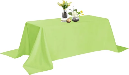 Vista 42 de Mantel de poliéster lavable de 132 pulgadas, resistente a las manchas y a las arrugas, mantel decorativo para mesa de comedor, fiestas de bufé