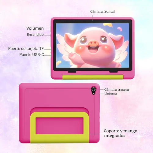 Vista 7 de Tablet para niños, Android 15 con pantalla HD, 10.1 pulgadas, control parental y modo para niños, Octa-Core, certificado GMS, 20 GB RAM 64 GB ROM, 1