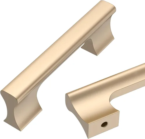 Vista 10 de Asidrama - Paquete de 10 manijas de gabinete de cocina color oro cepillado de 3 pulgadas (76mm), accesorios dorados para gabinetes de cocina