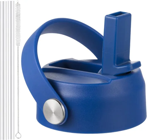 Vista 17 de Tapa de popote RRegeny para Hidromatraz de Boca Ancha 32 40 oz, Tapas con asa flexible compatible con Hidromatraz, Tapa deportiva de repuesto