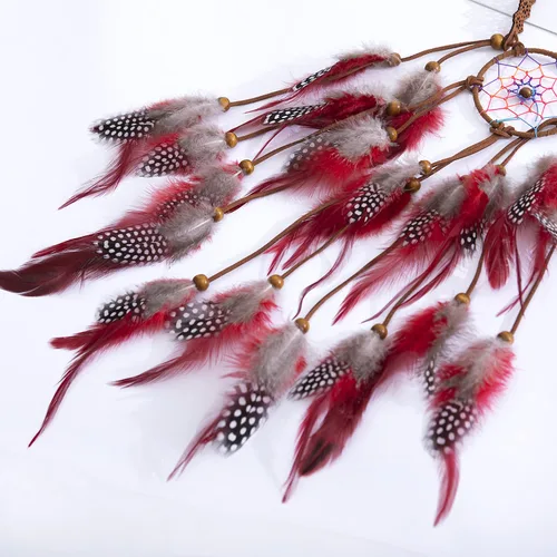 Vista 4 de LUREME Dreamcatcher - Diadema de plumas estilo bohemio con plumas tocado hippie diadema bohemia para mujer Hb00011-4