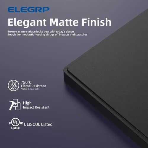 Vista 2 de ELEGRP Placas decorativas de pared sin tornillos, de tamaño mediano, cubierta termoplástica irrompible para interruptor de salida de receptáculo