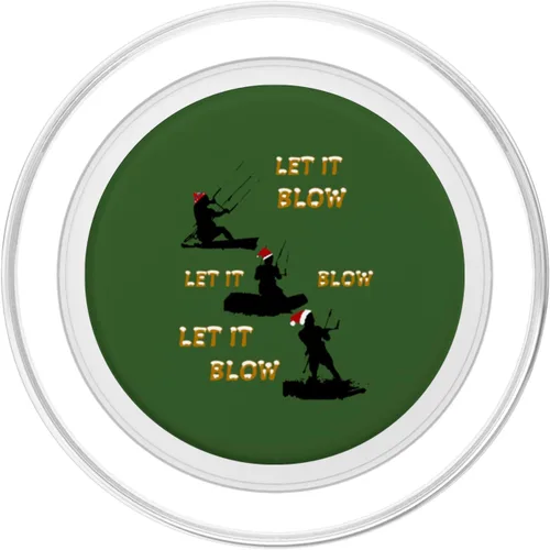 Vista 2 de Festive Christmas Seasonal Holiday Kitesurfing 2 PopSockets MagSafe PopGrip for iPhone