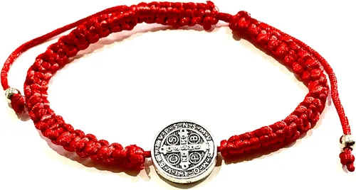 Vista 2 de Gigi's Classy Kids St Benedict Pulsera de plata Medalla Adolescentes Mujeres San Benito Pulsera Protección