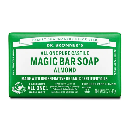 Vista 12 de Barra orgánica de jabones Pure Castile de Dr. Bronner, 734, 1, 1 Vegan Formula, Deep Cleansing Feel, Body Wash for Men and Women, Active Shower