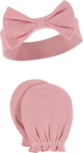 Vista 9 de Hudson Baby Conjunto de diadema de algodón y manoplas para rascar para bebé