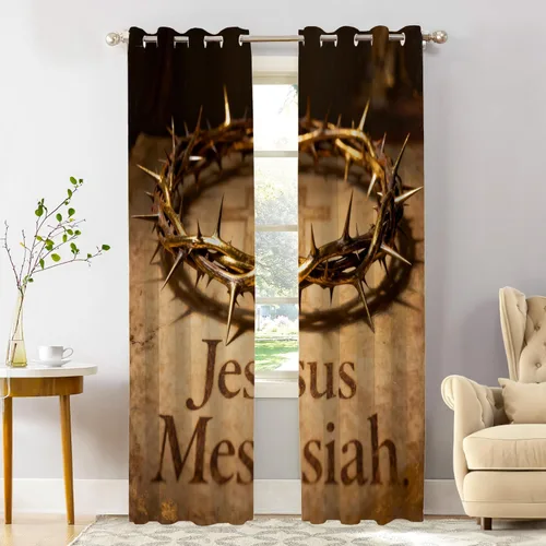 Vista 55 de Shrahala Art Nouveau Floral Pattern Blackout Curtain Tiers, Delicate Vine and Flower Design Kitchen Valance Light Blocking Tier Drapes with Rod