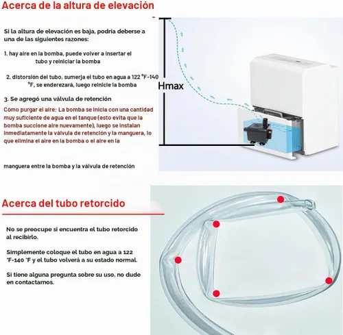 Vista 6 de Bomba de condensado pequeña con válvula de retención, bombas de agua sumergibles automáticas de 4.5 pies, bomba de drenaje con sensor de nivel, mini