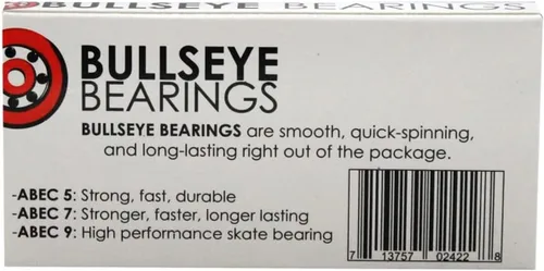 Vista 6 de Bullseye Rodamientos ABEC Skateboard Bearings, Abec 5 (negro)
