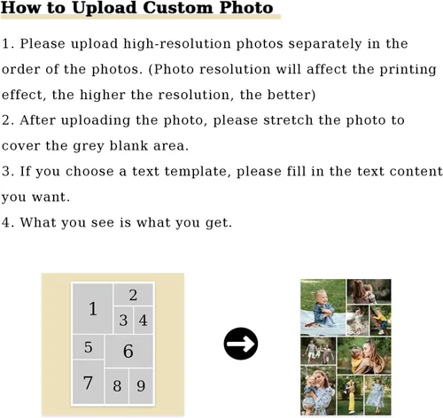 Vista 4 de CCWACPP Impresiones de lienzo de collage con foto personalizada, personalizadas, múltiples imágenes de foto en lienzo, póster personalizado, regalos