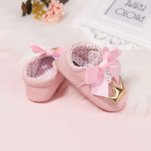 Vista 4 de Zapatos planos de princesa suaves para bebés, zapatos planos para boda, Mary Jane, antideslizantes, para recién nacidos, bautizo, suela con textura