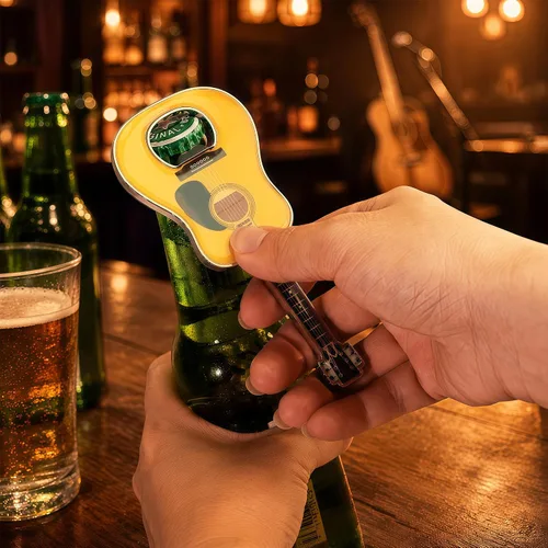 Vista 7 de 1 pieza/set abrebotellas de cerveza con forma de guitarra, regalo para amantes de la música y la guitarra, utensilios de cocina para bebedores