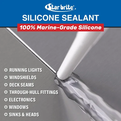 Vista 5 de STAR BRITE Sellador de silicona marino blanco - Impermeable Transparente