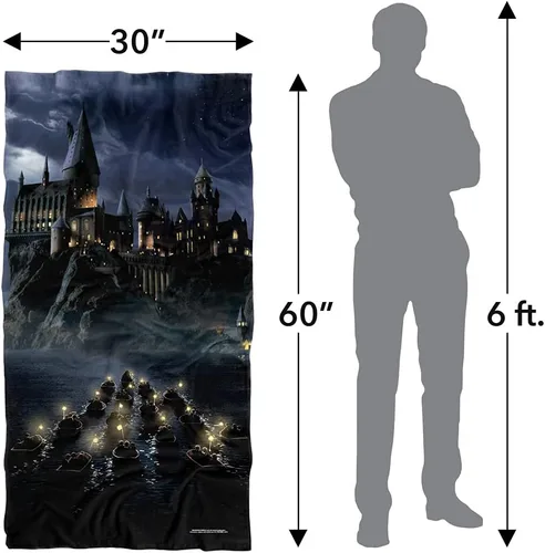 Vista 6 de LOGOVISION Harry Potter Arrival at Hogwarts - Toalla de playa con licencia oficial de 30 x 60 pulgadas