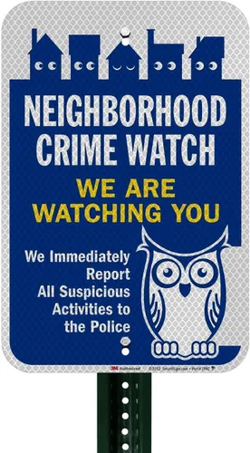 Vista 3 de SmartSign Letrero de "Neighborhood Crime Watch - We Are Watching You" 12 x 18 pulgadas, aluminio reflectante de grado diamante 3M