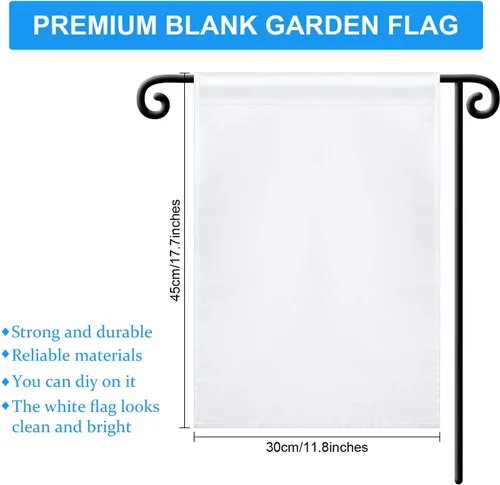 Vista 4 de Bandera de jardín en blanco para sublimación a granel 12x18 pulgadas Bandera de sublimación en blanco Banderas de poliéster DIY Cartel de lienzo