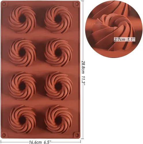 Vista 3 de ionEgg Molde de vórtice de silicona para hacer chocolate, dulces, pudín, galletas, paquete de 3