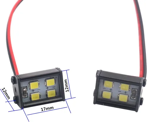 Vista 5 de ShareGoo RC de doble cabeza 4LED barra de luz LED lámpara de techo brillante simulación compatible con Traxxas TRX-4 Trx4 Axial SCX10 90046 RC4WD
