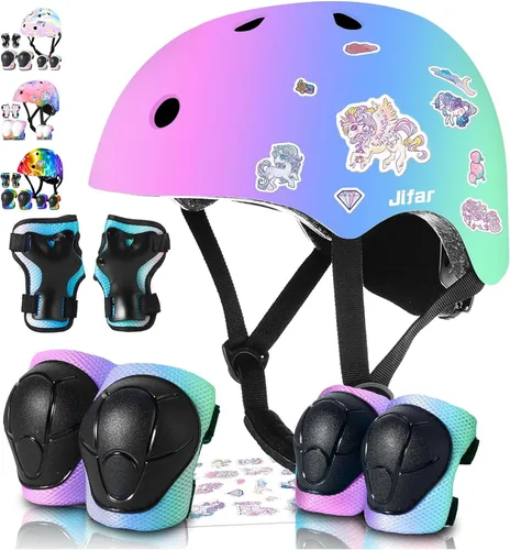 Vista 11 de Kids Bike Helmet and Pad Set for Girls Boys Ages 2-3-5-8-14, Adjustable Toddler Youth Helmet with Knee & Elbow Pads for Bicycle, Skating, Scooter