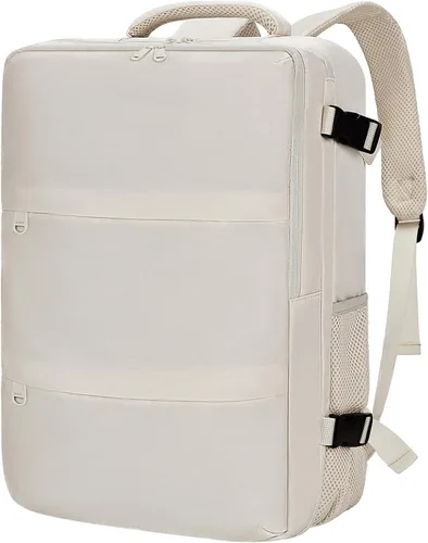 Vista 12 de Mochila de cabina para mujeres y hombres – Aprobada por aerolíneas, tamaño para debajo del asiento, compartimento para portátil de 15.6", apertura