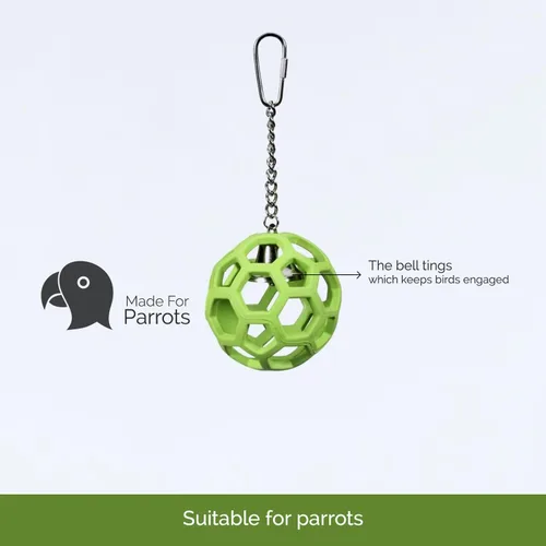 Vista 5 de JW Pet Activitoys HOL-ee - Juguete de loro con rodillo, 4 pulgadas