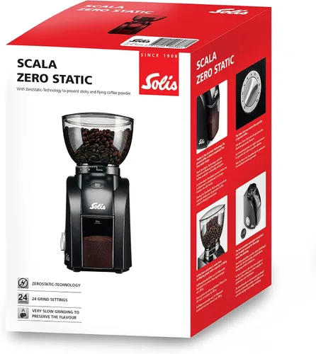 Vista 3 de Solis Scala Zero - Molinillo estático para café y expreso, color negro